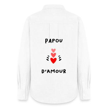 PAPUAN. DAD. FATHER'S DAY. HAPPY FATHER'S DAY - Women's Oxford Shirt - white - Back - AI Model Female 172 light (172cm)