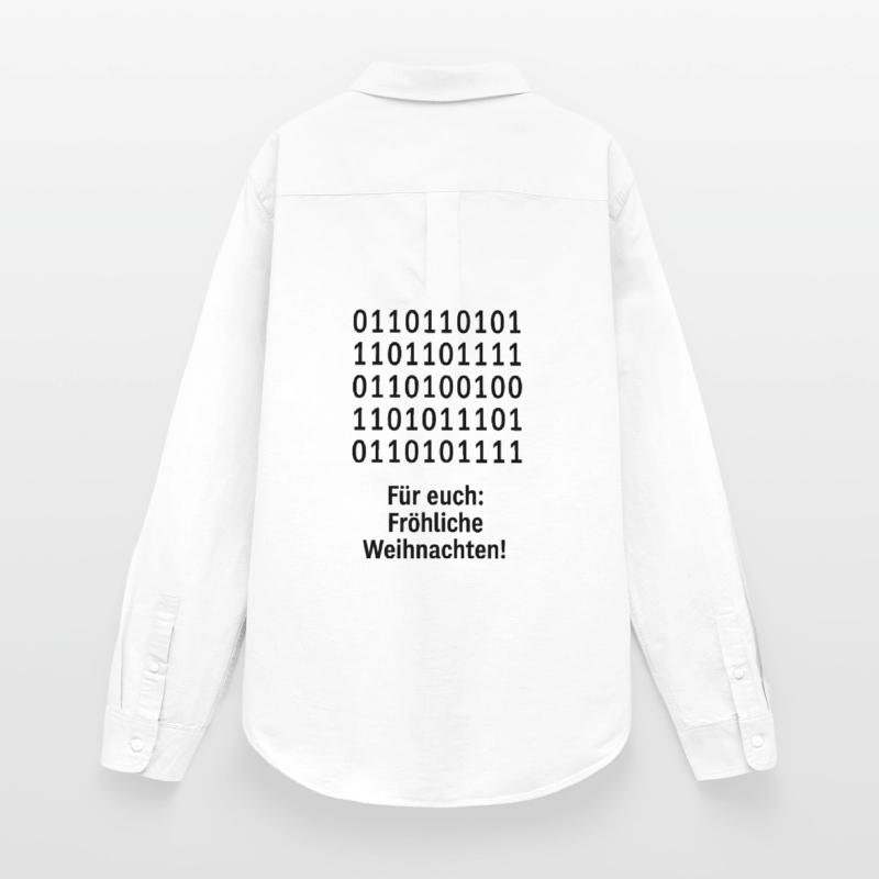 Christmas Code Binary Pattern Women's Oxford Shirt