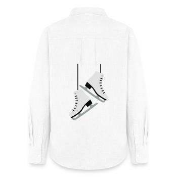 Figure skating ice skates - Women's Oxford Shirt - white - Back - AI Model Female 172 light (172cm)