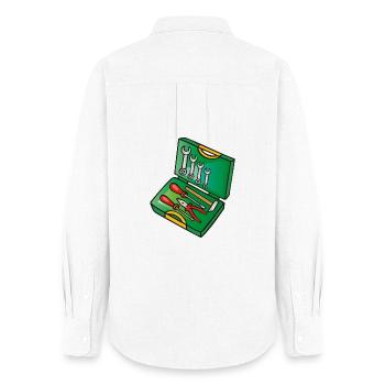 Boîte à outils | toolbox - Chemise Oxford Femme - blanc - Dos - AI Model Female 172 light (172cm)