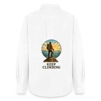 Keep Climbing: Mountaineers at sunrise - Women's Oxford Shirt - white - Back - AI Model Female 172 light (172cm)