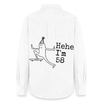 Cadeau drôle pour 58 ans 58 ans 58 - Chemise Oxford Femme - blanc - Dos - AI Model Female 172 light (172cm)