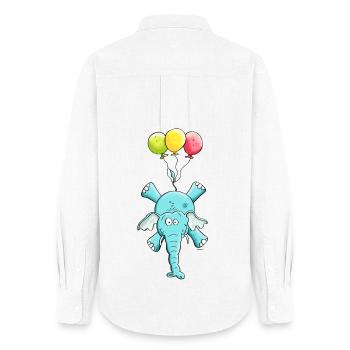 Elefant mit Ballons - Frauen Oxford Hemd - Weiß - Hinten - AI Model Female 172 light (172cm)