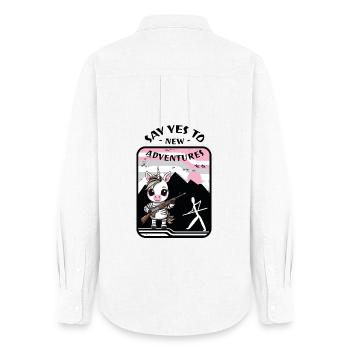 Zebra Einhorn - Frauen Oxford Hemd - Weiß - Hinten - AI Model Female 172 light (172cm)