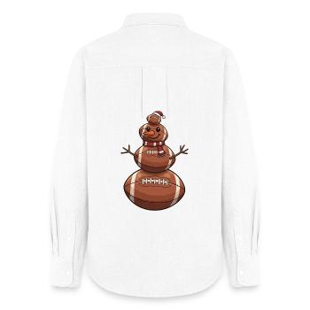 Football dessin animé bonhomme de neige - Chemise Oxford Femme - blanc - Dos - AI Model Female 172 light (172cm)