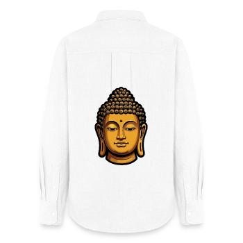 Golden Buddha Meditation Aura - Women's Oxford Shirt - white - Back - AI Model Female 172 light (172cm)