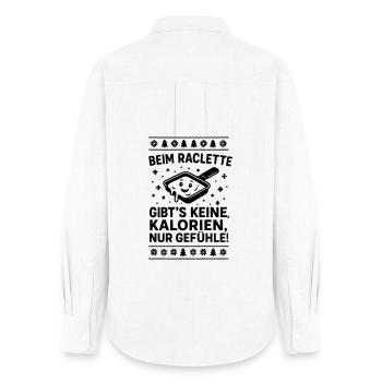 Raclette Dire calories Sentiments - Chemise Oxford Femme - blanc - Dos - AI Model Female 172 light (172cm)