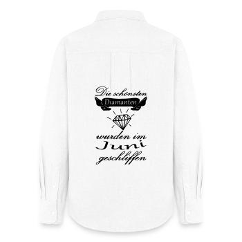 Juni Diamanten Geburtstag Geschenk Spruch - Frauen Oxford Hemd - Weiß - Hinten - AI Model Female 172 light (172cm)