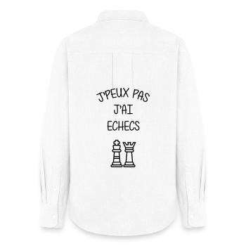 I Can't I Have Chess Humor Club - Women's Oxford Shirt - white - Back - AI Model Female 172 light (172cm)