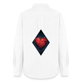 La renaissance d’un cœur - Chemise Oxford Femme - blanc - Dos - AI Model Female 172 light (172cm)