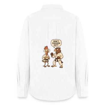 Don't chicken out - Frauen Oxford Hemd - Weiß - Hinten - AI Model Female 172 light (172cm)