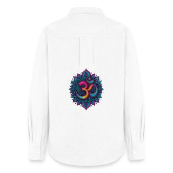 Psychedelisches Om Goa Mandala - Frauen Oxford Hemd - Weiß - Hinten - AI Model Female 172 light (172cm)