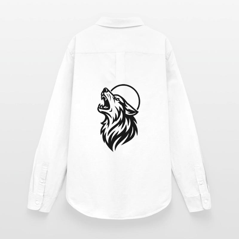 howling wolf Women's Oxford Shirt
