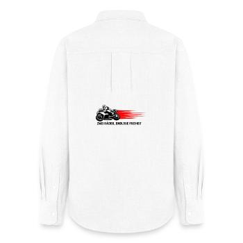 Two Wheels, Endless Freedom - Motorcycle Edition - Women's Oxford Shirt - white - Back - AI Model Female 172 light (172cm)