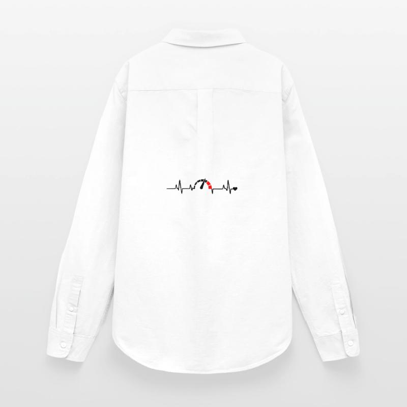 Red Segment Bow Logo Pattern Women's Oxford Shirt