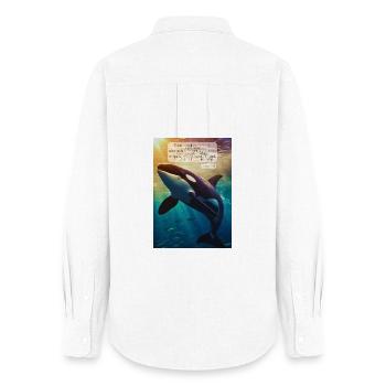 Orca Underwater Hope Verse - Chemise Oxford Femme - blanc - Dos - AI Model Female 172 light (172cm)