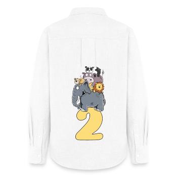 Zweiter Geburtstag Zootiere Comic I Geschenk - Frauen Oxford Hemd - Weiß - Hinten - AI Model Female 172 light (172cm)