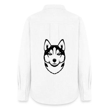 Siberian Husky - Women's Oxford Shirt - white - Back - AI Model Female 172 light (172cm)