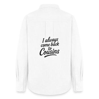 I always come back to Cousins - Frauen Oxford Hemd - Weiß - Hinten - AI Model Female 172 light (172cm)