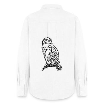 Schöne Schneeeule im Tattoo Style. - Frauen Oxford Hemd - Weiß - Hinten - AI Model Female 172 light (172cm)