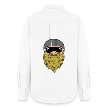 Barbe Barbe Barbe Barbe Coiffure Moustache Barbe Porteur - Chemise Oxford Femme - blanc - Dos - AI Model Female 172 light (172cm)