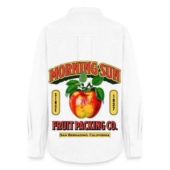 Morning Sun Fruit Label - Women's Oxford Shirt - white - Back - AI Model Female 172 light (172cm)