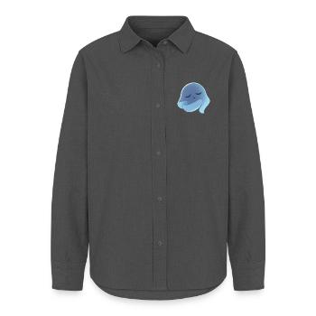 Schlafender Blaugeist Traum - Frauen Oxford Hemd - Anthrazit - Vorne - AI Model Female 172 light (172cm)