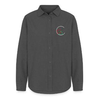 Square and triangle in a circle - Women's Oxford Shirt - anthracite - Front - AI Model Female 172 light (172cm)