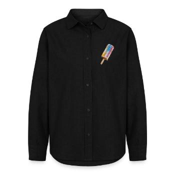 Rainbow cream on a stick - Women's Oxford Shirt - black - Front - AI Model Female 172 light (172cm)