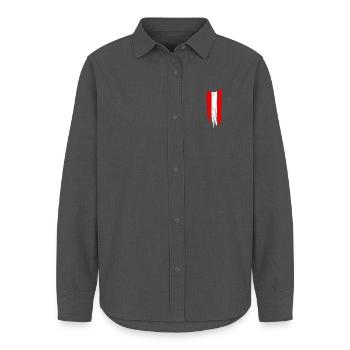 Österreich Austria Fahne Flagge - Frauen Oxford Hemd - Anthrazit - Vorne - AI Model Female 172 light (172cm)