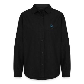 Flame Blue - Women's Oxford Shirt - black - Front - AI Model Female 172 light (172cm)