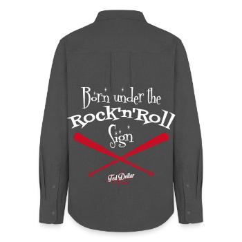 Born under the rock'n'Rol - Women's Oxford Shirt - anthracite - Back - AI Model Female 172 light (172cm)