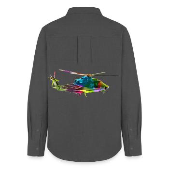 Colorful helicopter - Women's Oxford Shirt - anthracite - Back - AI Model Female 172 light (172cm)
