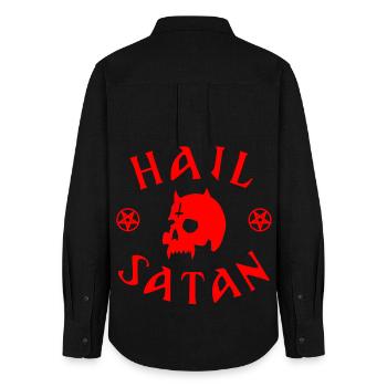 Je vous salue Satan - Chemise Oxford Femme - noir - Dos - AI Model Female 172 light (172cm)