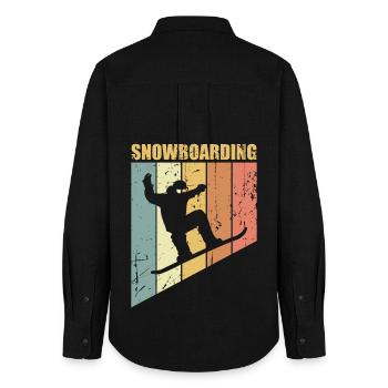 Snowboarding Snowboarding Snowboarding - Women's Oxford Shirt - black - Back - AI Model Female 172 light (172cm)