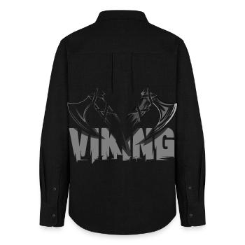 Viking Axe AX Symbole Vikings Vikings Vikings - Chemise Oxford Femme - noir - Dos - AI Model Female 172 light (172cm)