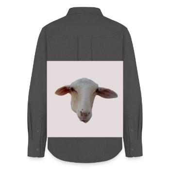 Schaf - Frauen Oxford Hemd - Anthrazit - Hinten - AI Model Female 172 light (172cm)