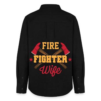 Firewoman - Women's Oxford Shirt - black - Back - AI Model Female 172 light (172cm)