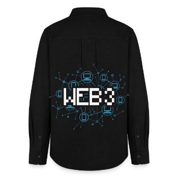 Web3 (en anglais) - Chemise Oxford Femme - noir - Dos - AI Model Female 172 light (172cm)