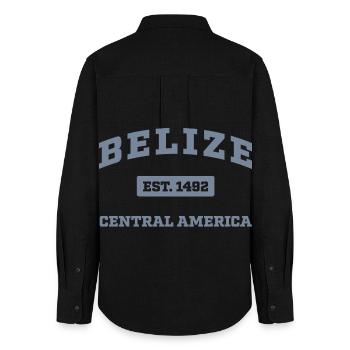 Belize Mittelamerika Est. 1492 - Frauen Oxford Hemd - Schwarz - Hinten - AI Model Female 172 light (172cm)