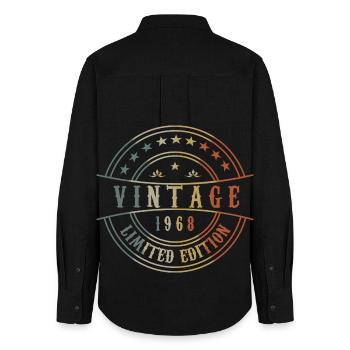 Old Vintage (1967) - Women's Oxford Shirt - black - Back - AI Model Female 172 light (172cm)