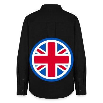 United Kingdom - Union Jack - Frauen Oxford Hemd - Schwarz - Hinten - AI Model Female 172 light (172cm)