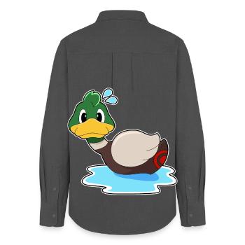 Nage en canard - Chemise Oxford Femme - charbon - Dos - AI Model Female 172 light (172cm)