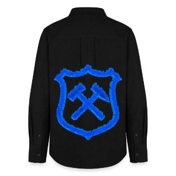 Hammer und Schlägel Bergbau Schalke Kohle Geschenk - Frauen Oxford Hemd - Schwarz - Hinten - AI Model Female 172 light (172cm)
