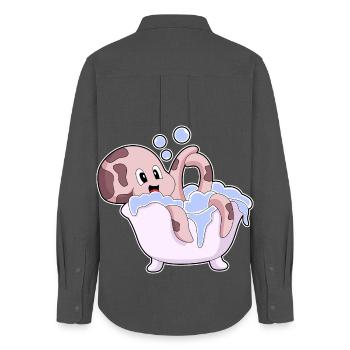 Octopus Bath Bathtub - Women's Oxford Shirt - anthracite - Back - AI Model Female 172 light (172cm)