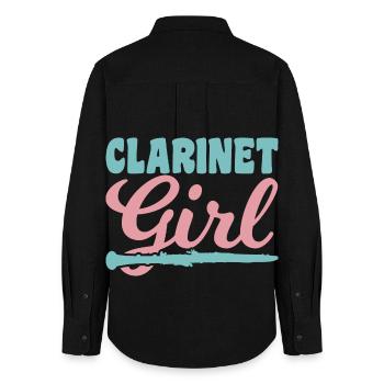 Clarinettiste - Chemise Oxford Femme - noir - Dos - AI Model Female 172 light (172cm)