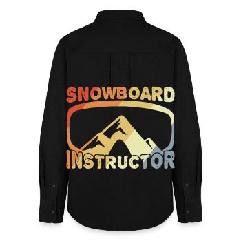Snowboard Instructor - Women's Oxford Shirt - black - Back - AI Model Female 172 light (172cm)