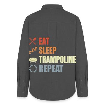 Trampoline Jumping Routine - Women's Oxford Shirt - anthracite - Back - AI Model Female 172 light (172cm)