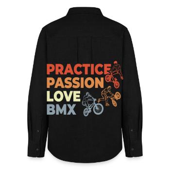 BMX Motivation - Chemise Oxford Femme - noir - Dos - AI Model Female 172 light (172cm)