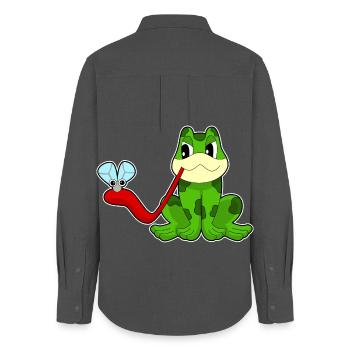 Frog fly - Women's Oxford Shirt - anthracite - Back - AI Model Female 172 light (172cm)
